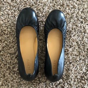 J. Crew leather black ballet flats, women’s size 8